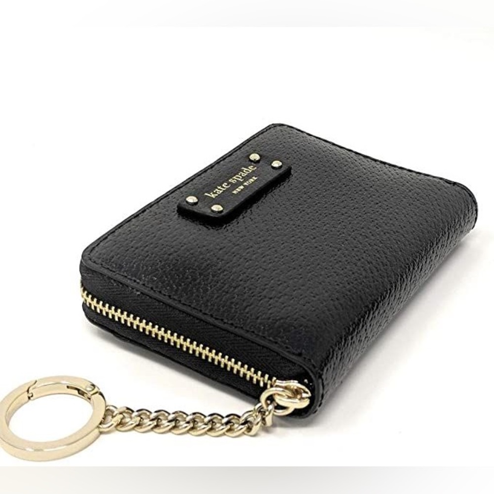 KATE ♠️ SPADE BLACK LEATHER SM WALLET - Picture 2 of 8